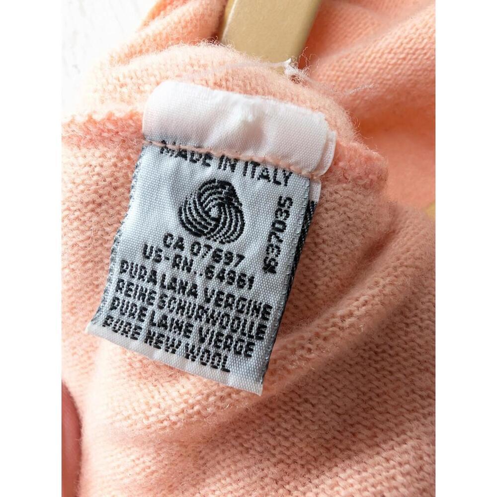 Vtg United Colors Of Benetton Orange Sherbet Wool Knit Sweater Vest Italy M/L - Picture 4 of 5